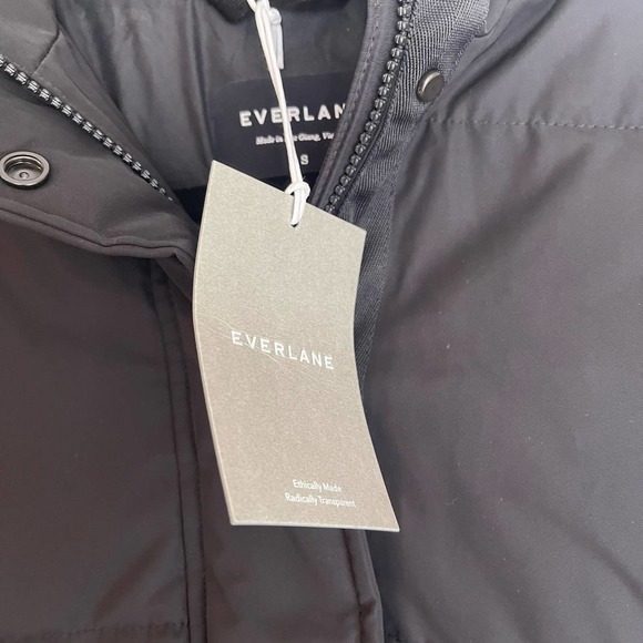 Everlane The ReNew Long Puffer Coat Long Sleeve Black Size Small NWT - Picture 10 of 13